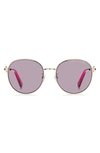 Marc Jacobs 56mm Round Sunglasses In Gold Burgundy/ Violet