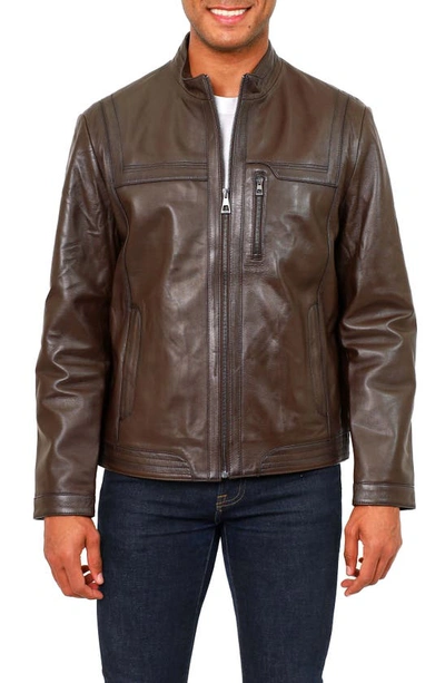 Vellapais Carnelia Leather Jacket In Dark Brown