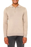 Vellapais Torreno Long Sleeve Polo In Beige