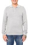 Vellapais Torreno Long Sleeve Polo In Light Grey