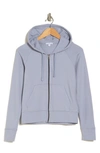 James Perse French Terry Crop Zip Hoodie In Aura