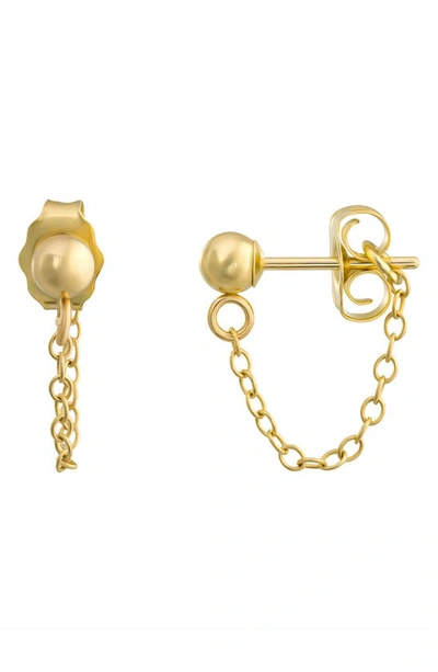 Candela Jewelry 14k Yellow Gold Draped Chain Stud Earrings