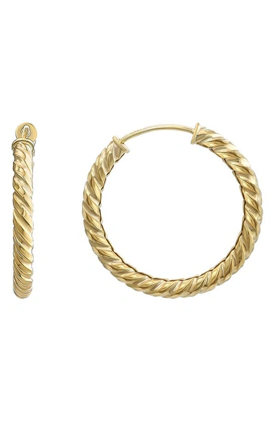 Candela Jewelry 10k Yellow Gold Twisted Hoop Earrings