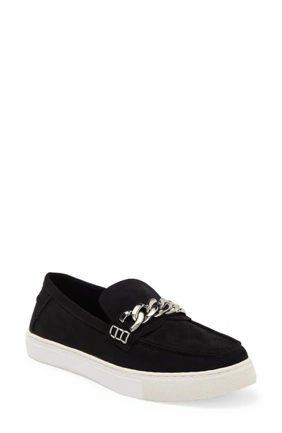 J/slides Nyc Loafer Slip-on Sneaker In Black Luxe Suede