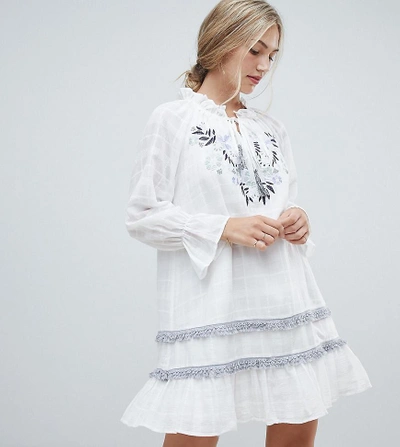 Stevie May Exclusive Benita Embroidered Mini Dress-white