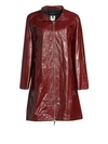 Lafayette 148 Minerva Zip-front Lacquered Lambskin Leather Jacket In Cocoa