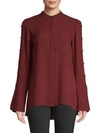 Lafayette 148 Nicolette Silk Blouse In Vino