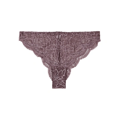 Simone Perele Eden Chic Mauve Lace Briefs In Dove Grey