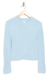 Cotton Emporium Eyelash Knit Pullover Sweater In Baby Blue