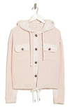 Como Vintage Button Up Hoodie In Sepia Rose