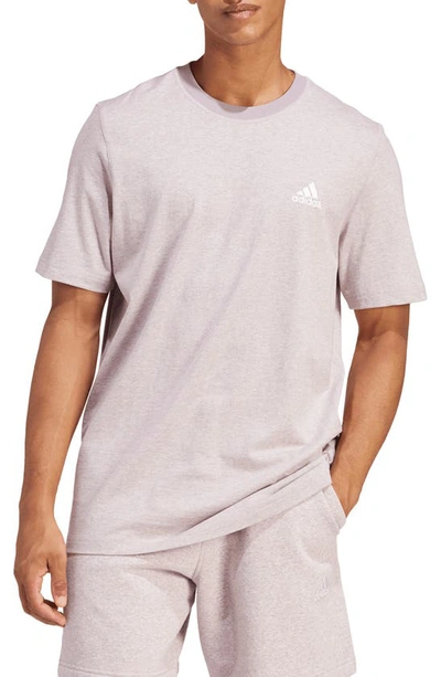 Adidas Originals Melange Crewneck T-shirt In Preloved Fig Melange