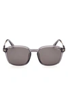 Tom Ford 56mm Round Sunglasses In Grey / Smoke