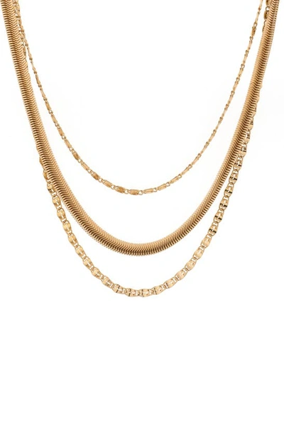 Ettika Herringbone Layered Necklace In Gold
