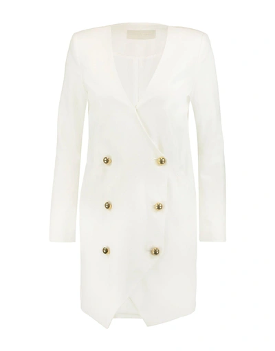 Michelle Mason Double Breasted Pea Coat In White