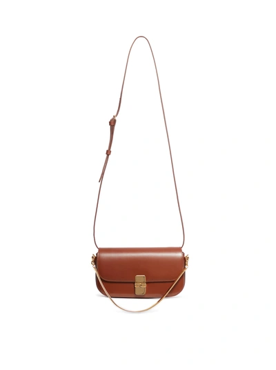 Apc Grace Leather Bag In Brown