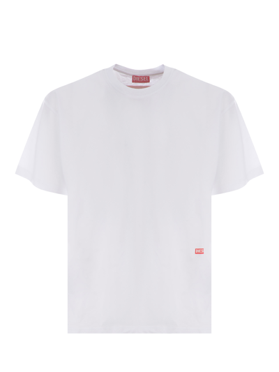 Diesel T-boxt-n11 Cotton T-shirt In White