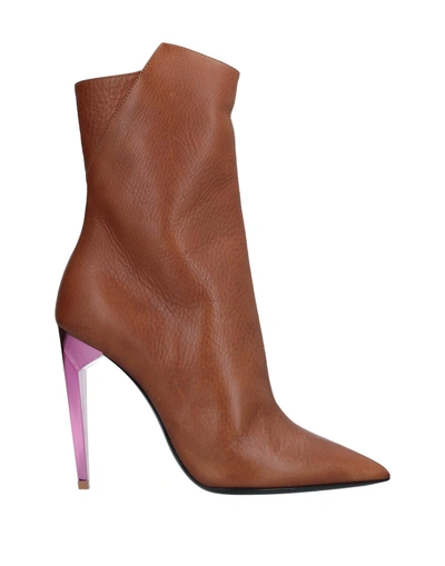 Saint Laurent Ankle Boot In Brown