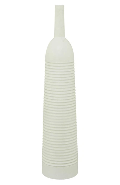 Novogratz Ribbed Floor Vase In White