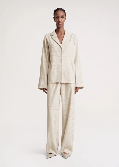 Totême Monogram Flannel Pj Top Light Beige Melange