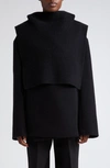 Totême Rib Wool & Cashmere Hooded Bib In Black