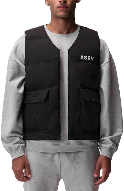 Asrv Water Resistant Down Puffer Vest In Black