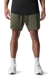 Asrv Tetra-lite™ 7-inch Water Resistant Linerless Shorts In Olive Wings