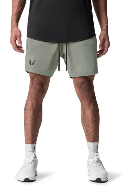 Asrv Tetra-lite™ 7-inch Water Resistant Linerless Shorts In Sage Wings