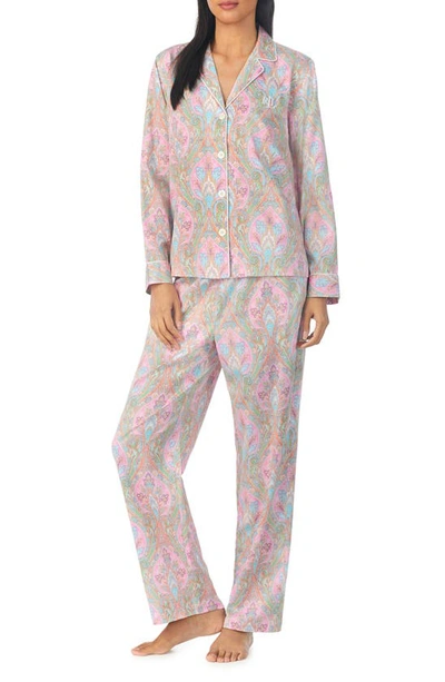 Lauren Ralph Lauren Print Cotton Blend Pajamas In Multi Paisley