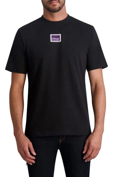 Karl Lagerfeld Logo Patch Graphic T-shirt In Black