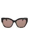 Longchamp 55mm Butterfly Sunglasses In Textured Green