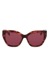 Longchamp 55mm Butterfly Sunglasses In Textured Red