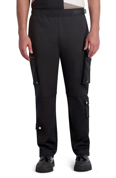 Karl Lagerfeld Elastic Waist Cargo Pants In Black