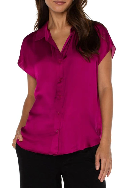 Liverpool Los Angeles Dolman Sleeve Shirt In Fuschia Kiss