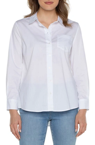 Liverpool Los Angeles Classic Fit Front Button Shirt In White