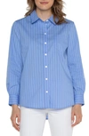 Liverpool Los Angeles Classic Fit Front Button Shirt In Light Blue White Stripe