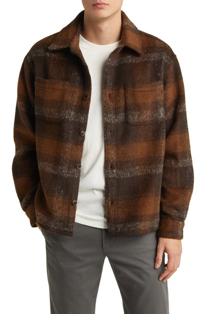 Les Deux Jayce Overshirt In Coffee Brown/ Ebony Brown