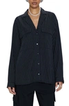 Pistola Irene Stripe Shirt In Black Pinstripe