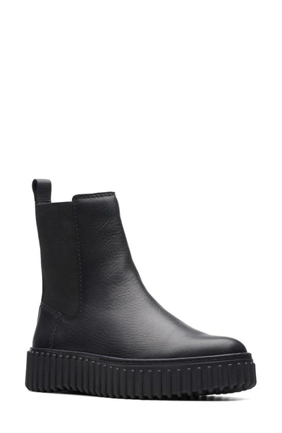 Clarks Torhill Maple Chelsea Boot In Black Leather