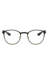 Ray Ban 52mm Phantos Optical Glasses In Black Gold