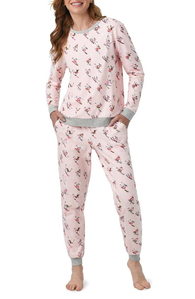 Bedhead Pajamas Ski Bunny Print Stretch Organic Cotton Jersey Pajamas In Ski Bunnies