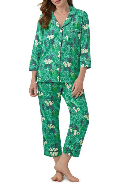 Bedhead Pajamas Print Stretch Organic Cotton Jersey Crop Pajamas In Forever Floral