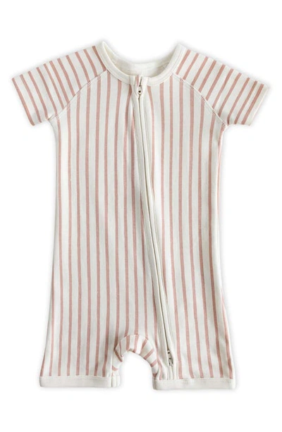 Pehr Babies' Stripes Away Organic Cotton Romper In Stripes Away Peony