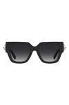 Moschino 52mm Gradient Square Sunglasses In Black/ Grey Shaded