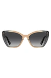 Moschino 55mm Gradient Cat Eye Sunglasses In Grey Ochr/ Grey Shaded