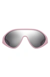 Moschino 99mm Mirrored Shield Sunglasses In Pink/ Silver Mirror