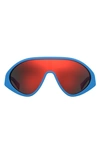 Moschino 99mm Mirrored Shield Sunglasses In Blue/ Orange Multilayer