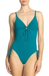 Robin Piccone Aubrey Keyhole One-piece Swimsuit In Ocean