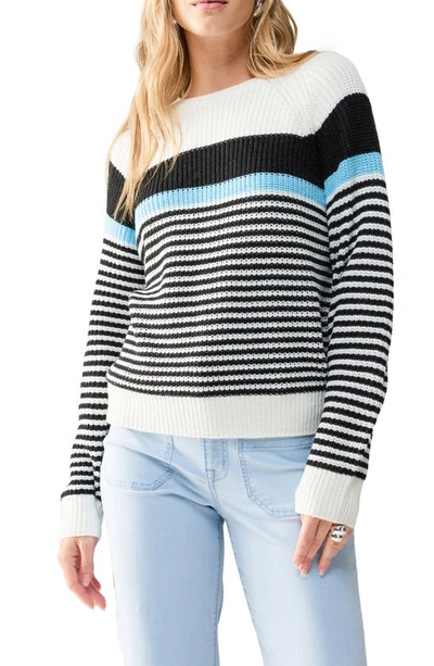 Sanctuary Summit Stripe Sleeve Jumper In Sky Blue