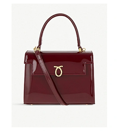 Launer Judi Leather Tote In Wild Cherry