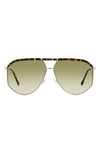 Isabel Marant 64mm Oversize Aviator Sunglasses In Palladium Havana/ Green Shaded